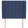 Tête de lit avec oreilles Bleu 93x23x118/128 cm Tissu