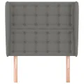 Tête de lit avec oreilles Gris foncé 83x23x118/128 cm Tissu