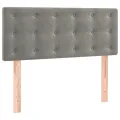 cadre de lit et matelas Gris clair 90x190 cm Velours