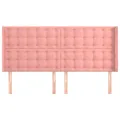 Tête de lit avec oreilles Rose 183x16x118/128 cm Velours