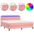 cadre de lit avec matelas et LED Rose 180x200 cm