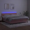 cadre de lit avec matelas et LED Rose 180x200 cm