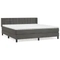 cadre de lit et matelas Gris foncé 180x200cm Velours