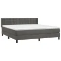 cadre de lit et matelas Gris foncé 180x200cm Velours