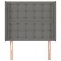 Tête de lit avec oreilles Gris foncé 93x16x118/128 cm Tissu