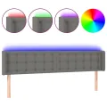 Tête de lit à LED Gris foncé 183x16x78/88 cm Tissu