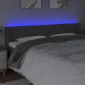 Tête de lit à LED Gris foncé 183x16x78/88 cm Tissu