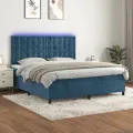 cadre de lit matelas et LED Bleu foncé 180x200 cm