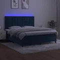 cadre de lit matelas et LED Bleu foncé 180x200 cm