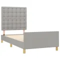 Cadre de lit avec tête de lit Gris clair 90x200 cm Tissu