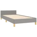 Cadre de lit avec tête de lit Gris clair 90x200 cm Tissu