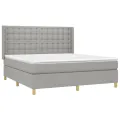 cadre de lit matelas LED Gris clair 180x200 cm Tissu