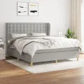 cadre de lit avec matelas Gris clair 180x200cm Tissu