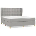 cadre de lit avec matelas Gris clair 180x200cm Tissu