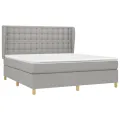 cadre de lit avec matelas Gris clair 180x200cm Tissu