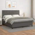 cadre de lit avec matelas Gris 180x200 cm Similicuir