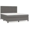 cadre de lit avec matelas Gris 180x200 cm Similicuir