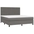 cadre de lit avec matelas Gris 180x200 cm Similicuir