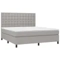 cadre de lit et matelas et LED Gris clair 180x200 cm