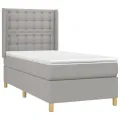 cadre de lit matelas LED Gris clair 90x190cm Tissu