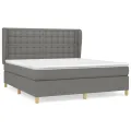 cadre de lit avec matelas Gris foncé 160x200cm Tissu