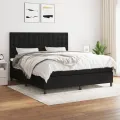 cadre de lit avec matelas Noir 160x200 cm Tissu