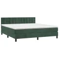 cadre de lit matelas et LED Vert foncé 180x200 cm