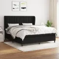 cadre de lit avec matelas Noir 160x200 cm Tissu