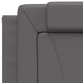 Lit avec matelas gris 90x190 cm similicuir