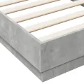 Cadre de lit gris béton 90x190 cm bois d'ingénierie