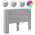 Armoire tête de lit avec LED sonoma gris 140x16,5x103,5 cm