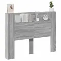 Armoire tête de lit avec LED sonoma gris 140x16,5x103,5 cm