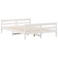 Cadre de lit avec tête de lit blanc 120x200 cm bois pin massif