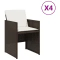 Chaises de jardin avec coussins lot de 4 marron résine tressée