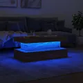 Table basse avec lumières LED chêne marron 90x50x40 cm