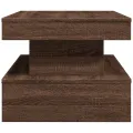 Table basse avec lumières LED chêne marron 90x50x40 cm