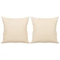Canapé 2 places avec oreillers beige 140 cm tissu microfibre