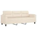 Ensemble de canapés 3 pcs avec coussins Beige Tissu microfibre