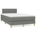 cadre de lit matelas LED gris foncé 120x190 cm tissu