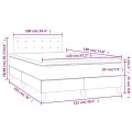 cadre de lit matelas LED gris foncé 120x190 cm tissu