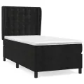 cadre de lit avec matelas Noir 90x200 cm Velours