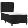 cadre de lit avec matelas Noir 90x200 cm Velours