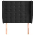 Tête de lit avec oreilles Noir 93x23x118/128 cm Velours