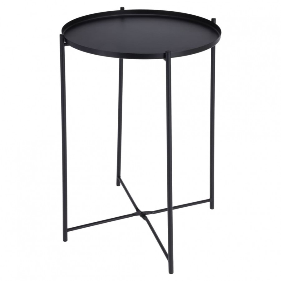 ProGarden Table d'appoint ronde 35x47 cm noir