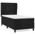 cadre de lit avec matelas Noir 90x190 cm Velours