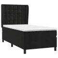 cadre de lit avec matelas Noir 90x190 cm Velours