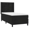 cadre de lit matelas et LED Noir 90x190 cm Velours
