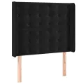 cadre de lit matelas et LED Noir 90x190 cm Velours
