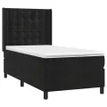 cadre de lit avec matelas Noir 90x200 cm Velours