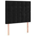 cadre de lit avec matelas Noir 90x200 cm Velours
